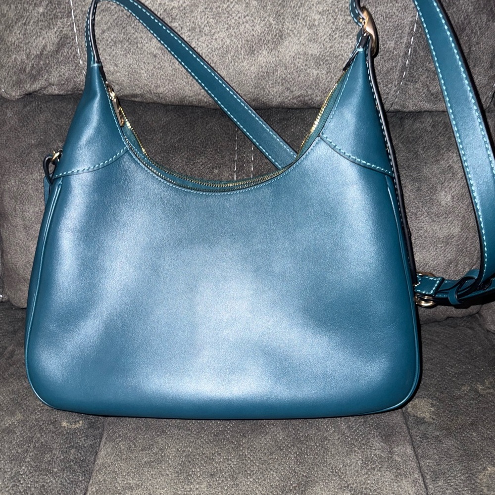 COACH Ella Shoulder Bag in Gold/Teal Ink - Picture 2 of 5